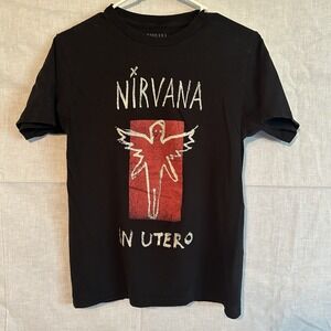 Nirvana In Utero Graphic T-Shirt Official Licensed Black Band Tee Small